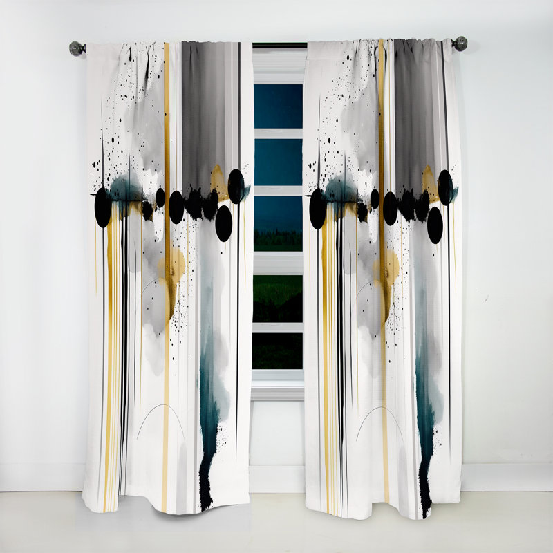 Cadman - Abstract Transitional Shapes III - Shapes Curtain - Velvet Room Darkening - 1 panel, 52" W x 95" L