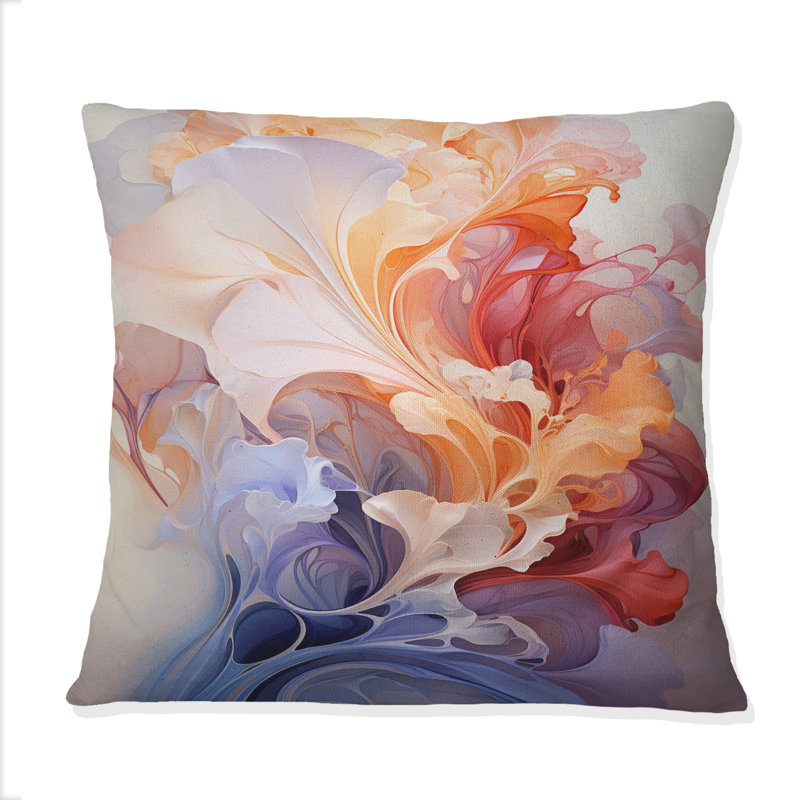 Coussin décoratif orange fractal harmonique fractal orange - fractales