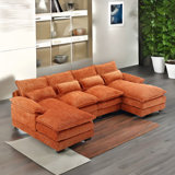 110.6" U-Shape Chenille Sofa