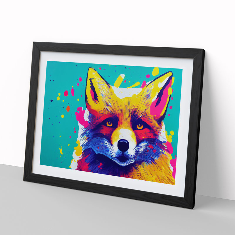 Fox Splashed Vol.5 Abstract - Single Picture Frame Print, Black, 46cm H x 64cm W x 2cm D