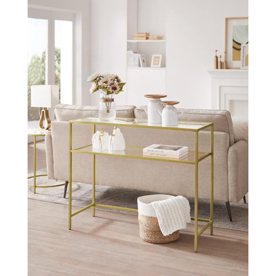 Sebero 100cm Glass Top Console Table
