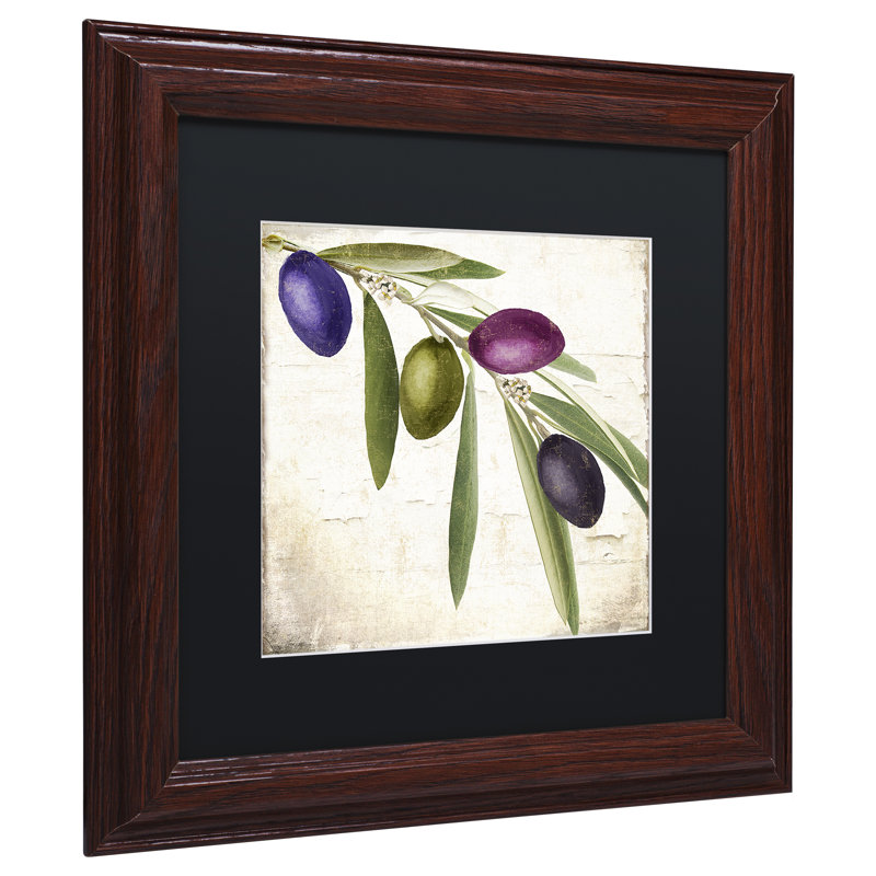 «Jadaya Olive Branch IV» par Color Bakery, reproduction d'art encadrée, H 16 po x l 16 po x P 0,5 po, Noir