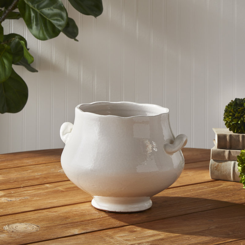 Wellon Handmade Ceramic Planter, 9" H x 13.25" W x 11.75" D