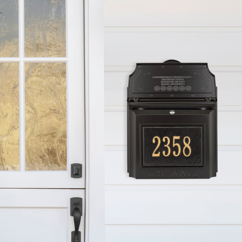 Locking Wall Mounted Mailbox, Black, Yes