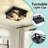 1-Pack Industrial Squre Black Metal 2-Light Flush Mount Ceiling Light(Bulb Not Include)