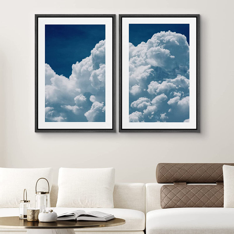 Ensemble de 2 reproductions encadrées sur toile, Noir, H 24 po x l 32 po x P 1,5 po