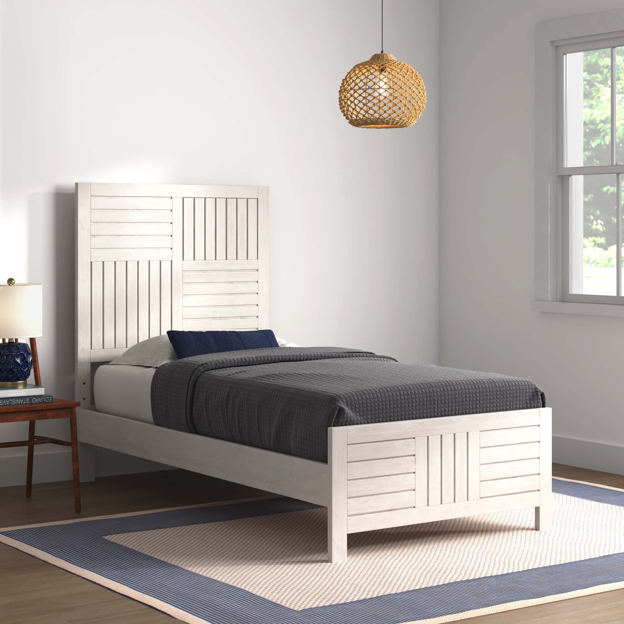 Milano solid wood upholstered platform deals bed