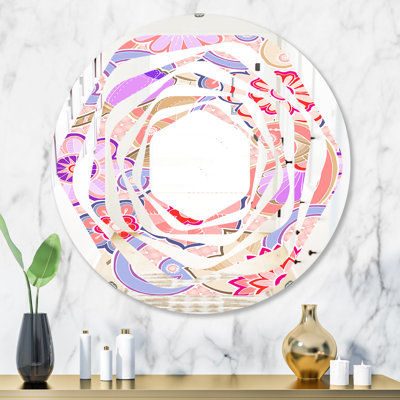 Whirl Floral Botanical XIII Cottage Americana Frameless Wall Mirror