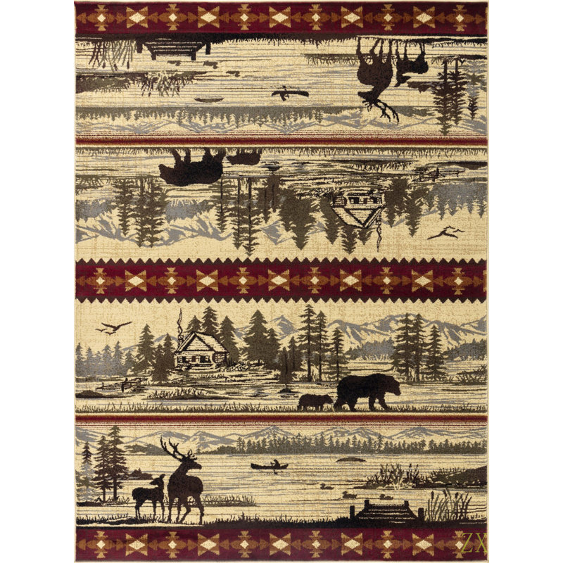 Nature's Nest GC_CBL3005  7 Ft. 10 In. X 10 Ft. 3 In. Lodge Area Rug, Rectangle 7'10" x 10'3"