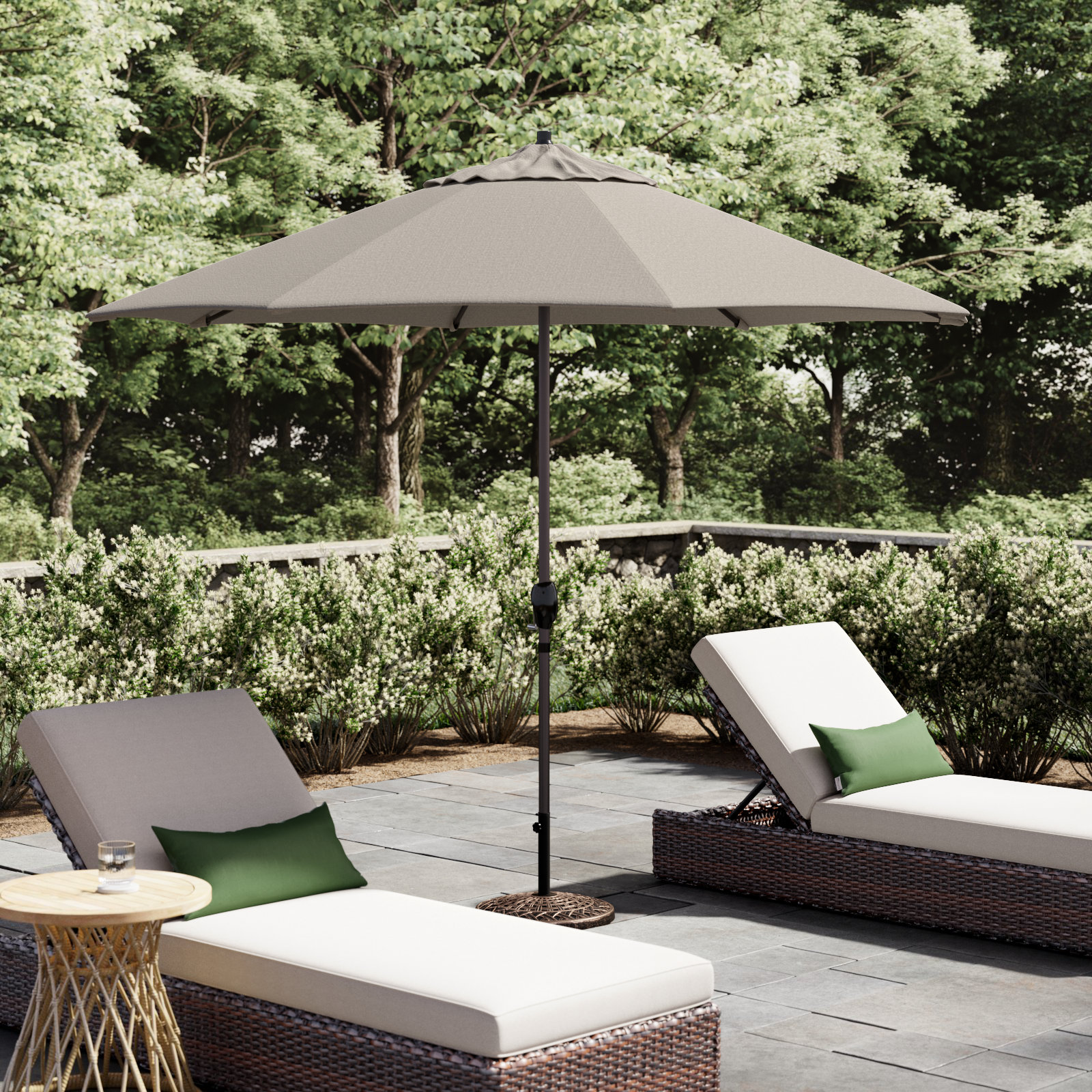 Stevie 9' Umbrella, Woven Granite Performance