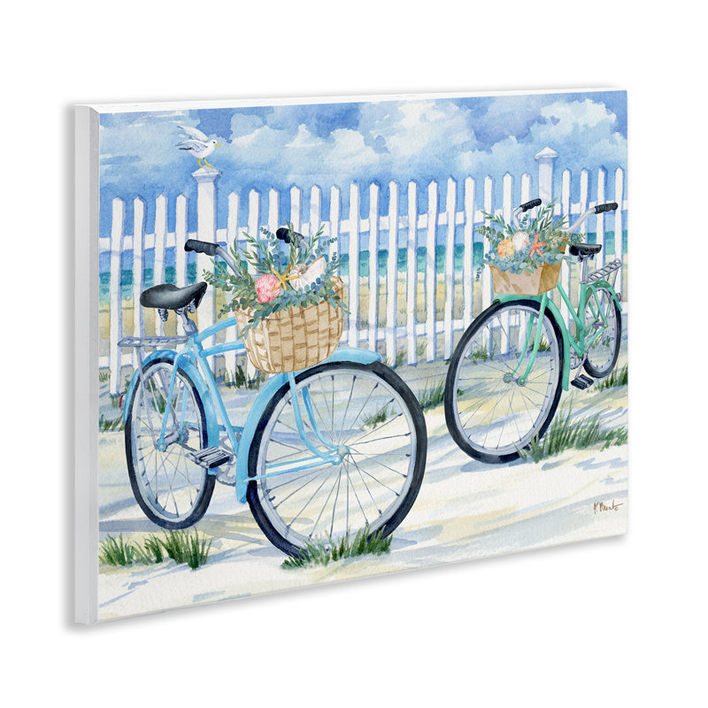 "Bicyclettes à la clôture de plage", art mural par Paul Brent