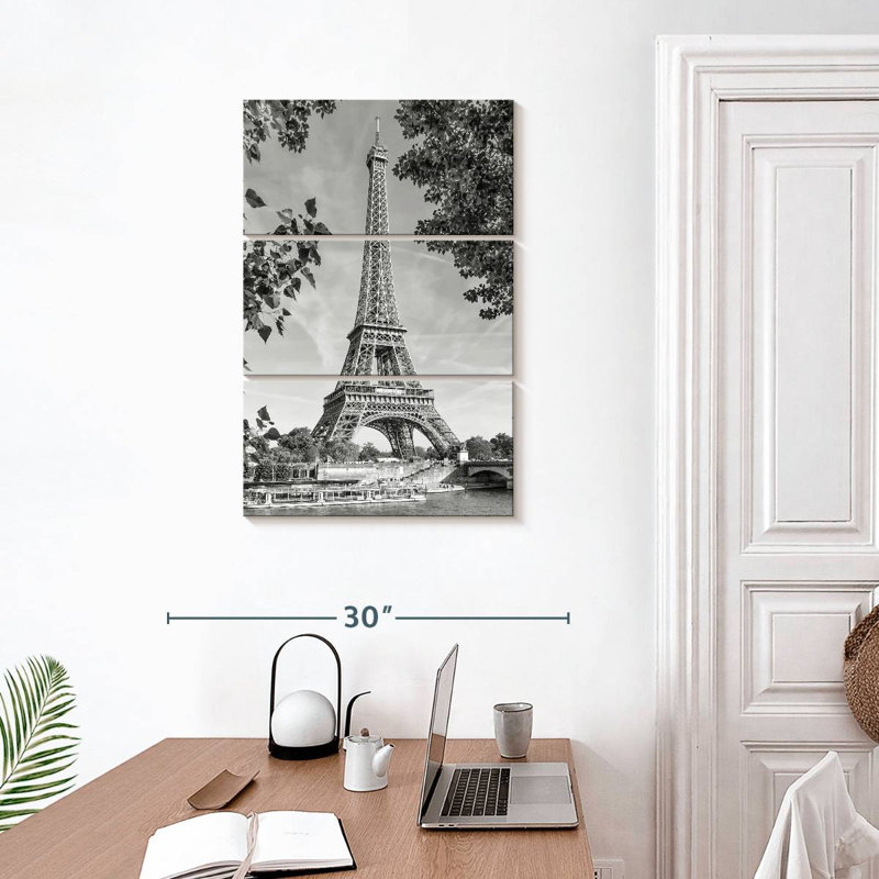 Lilie Eiffel Tower And River Seine, 32" H x 20" W
