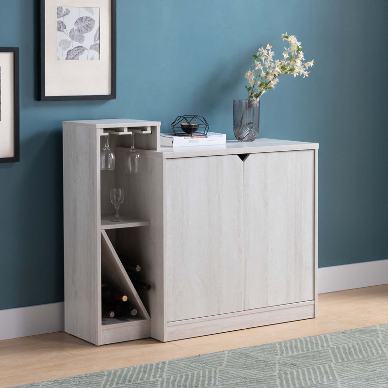 Bar Cabinet, Wine Bottle Storage Display Kitchen Cabinet, Holds 4 Wine Bottles