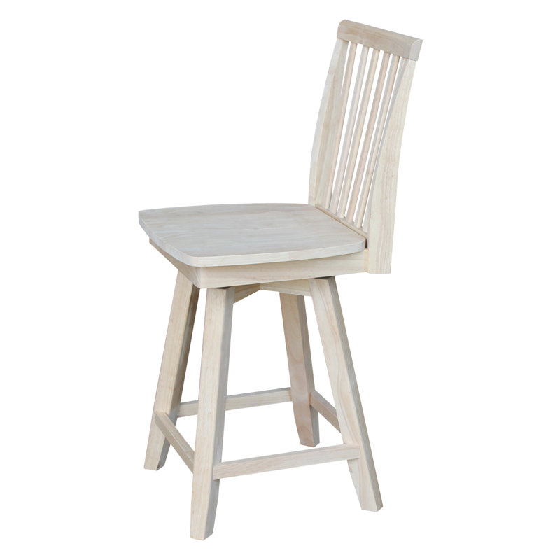 Hirz Swivel Solid Wood Counter Stool, Counter Stool (24" Seat Height)