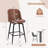 Costway 27 Inch Swivel Bar Stool With Padded Seat Metal Legs & Footrest-1788249247