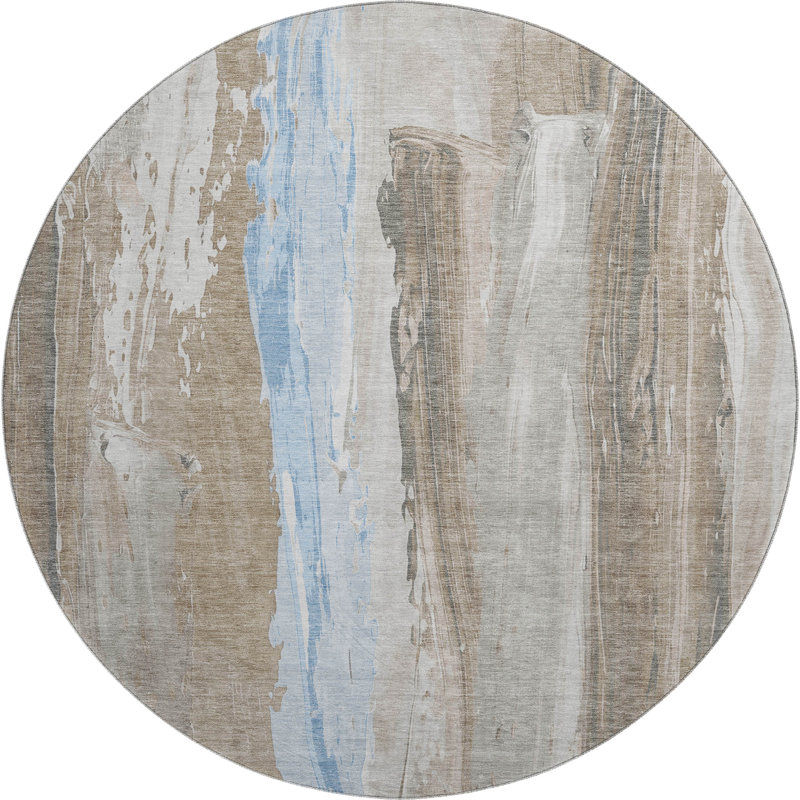 Premium Machine Washable Arnoldina AMF1845 Abstract Rug, Round 8'