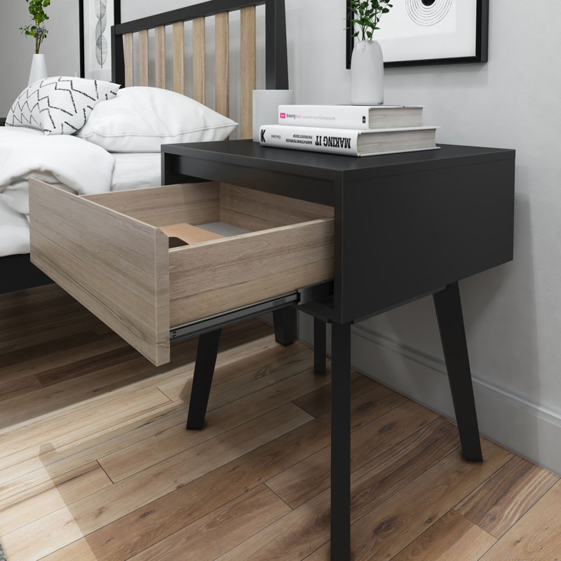 Ensemble de chambre configurable avec lit plateforme grand en bois massif 4 pièces