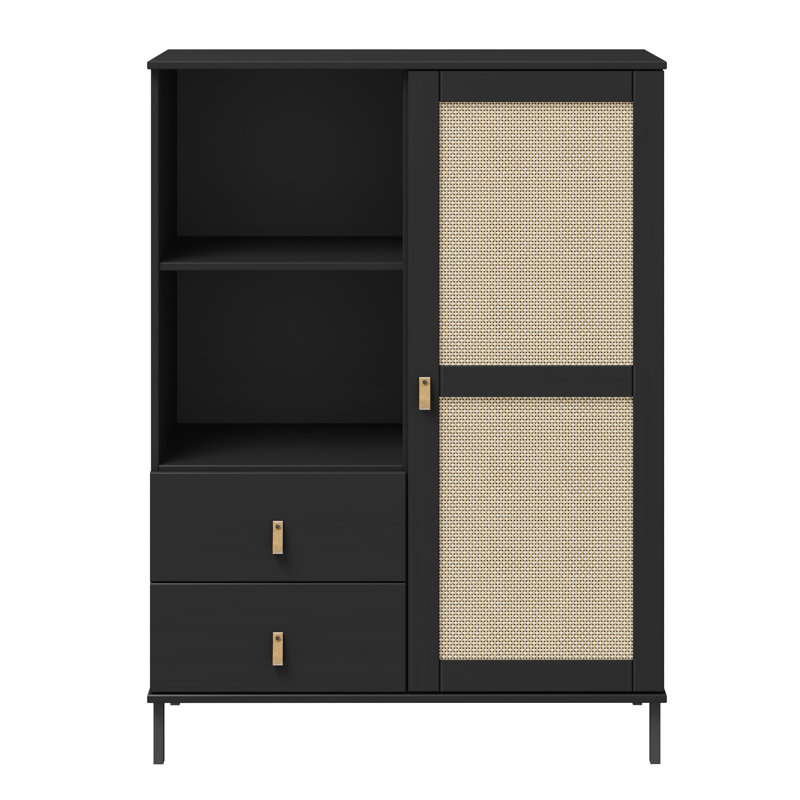 Lanfrank Solid Wood 2 - Drawer Accent Chest, Black