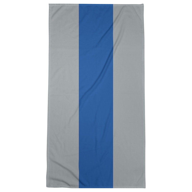 Lightweight Bath Towel, Gray/Royal Blue/Gray, Poly/Cotton