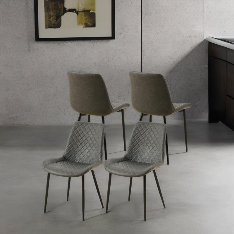 Ensemble de 4 chaises de salle à manger, Gris