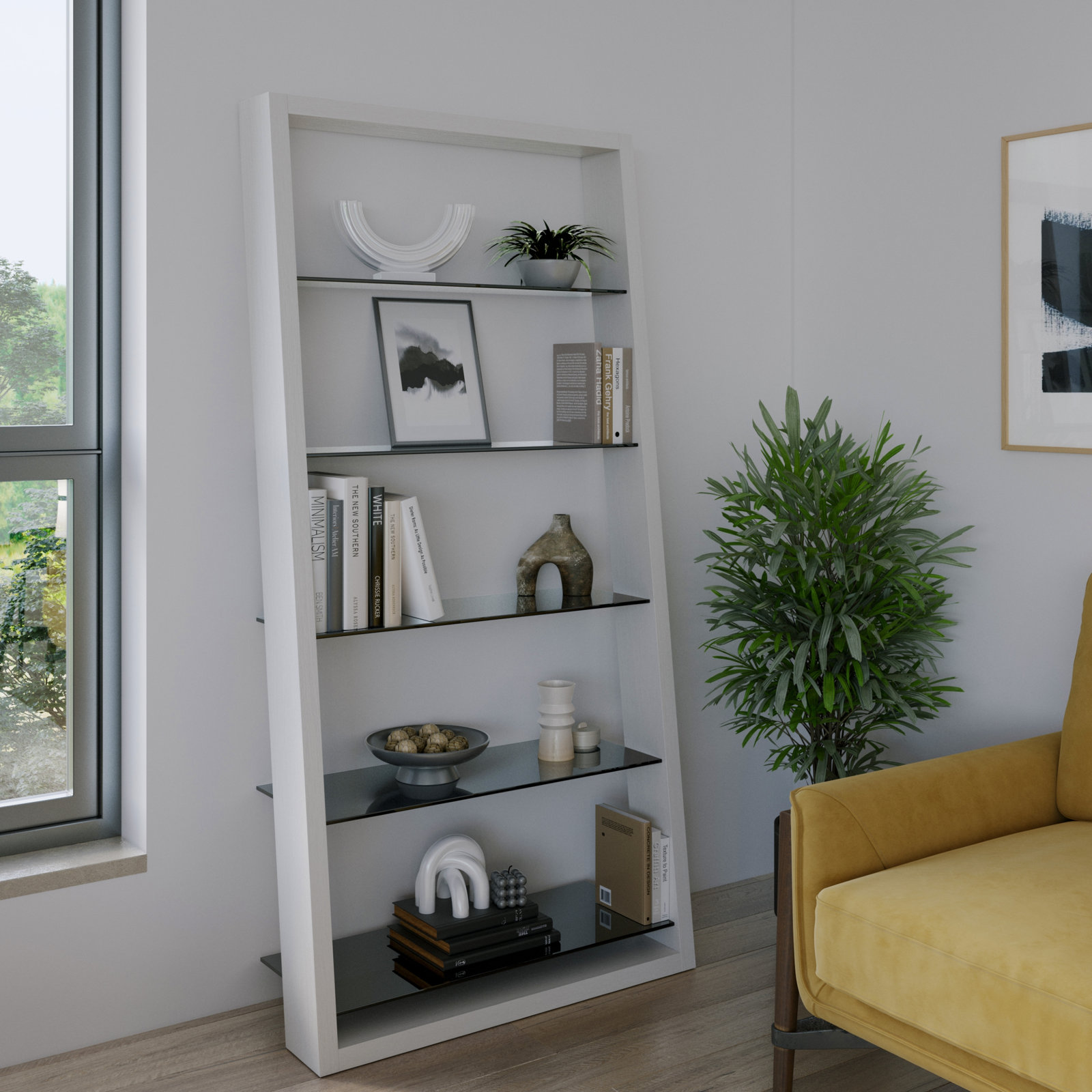 Eileen Blanc 34" Bookcase, Satin White
