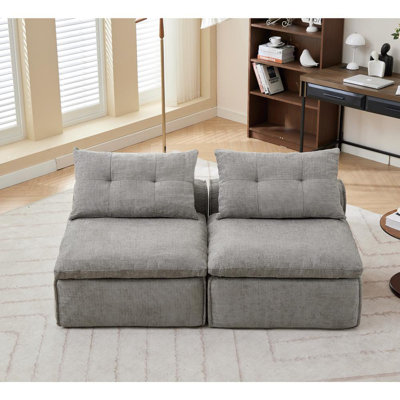 2 Seats Sofa (Light Gray)