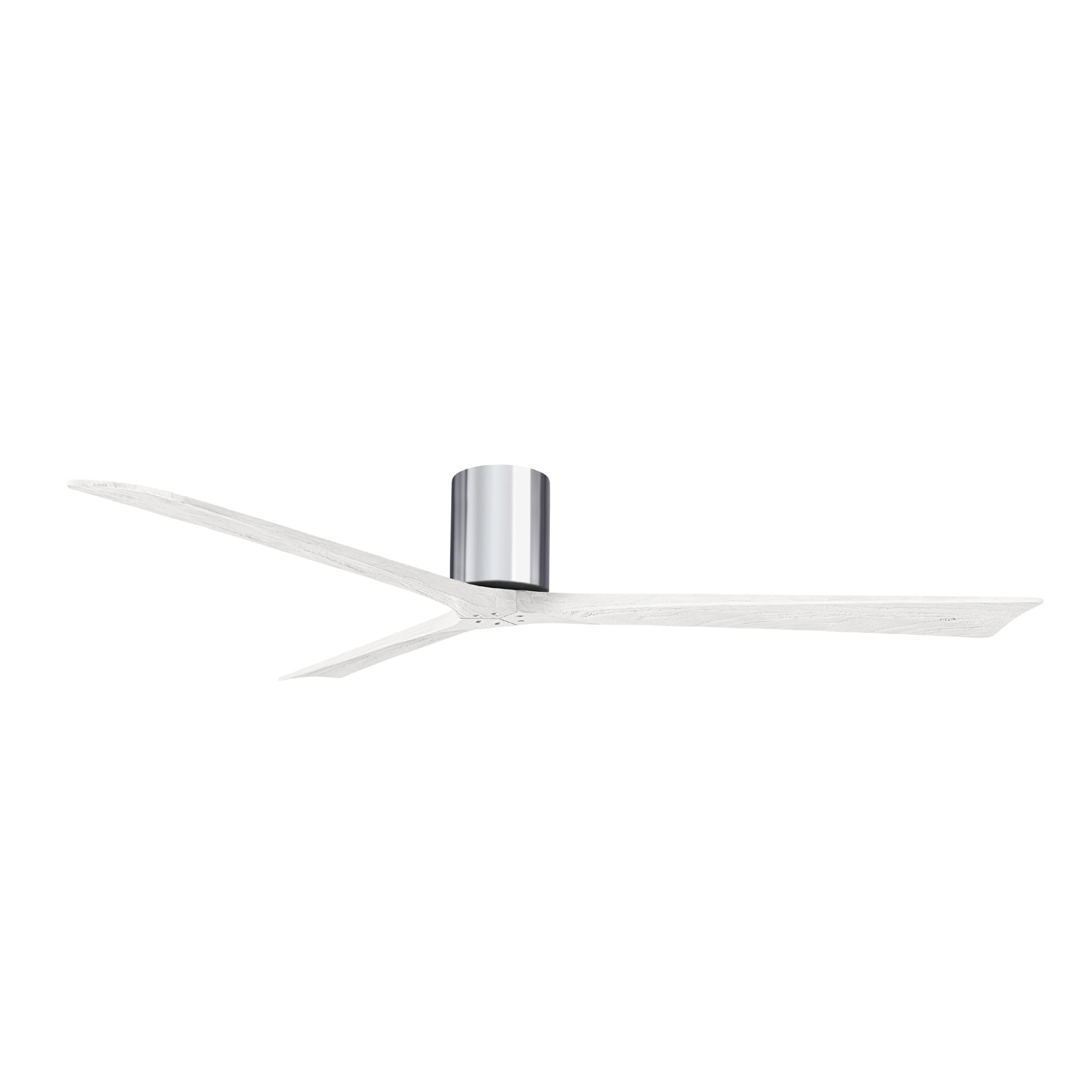Olivier 3 Blade Ceiling Fan, Matte White, Polished Chrome, 72"
