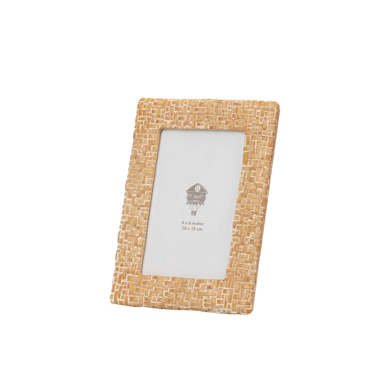 NATURAL WHITE RESIN PHOTOFRAME, 10cm x 15cm