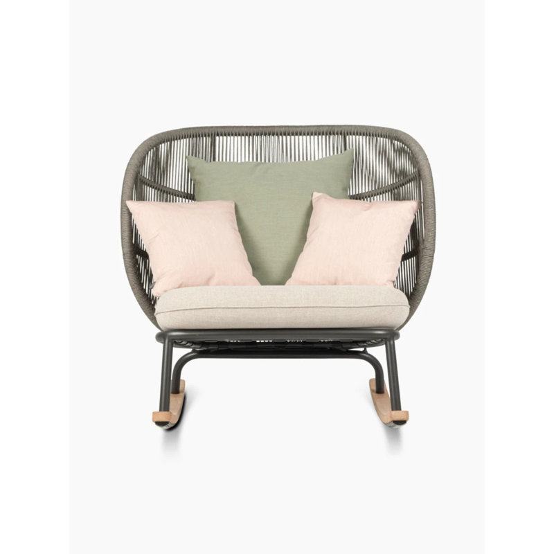 Kodo Outdoor Rocker Chair, Fig Green, Fossil Gray