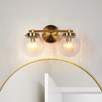 Jenavicia 2- Light Cracked Glass Glam Vanity Light
