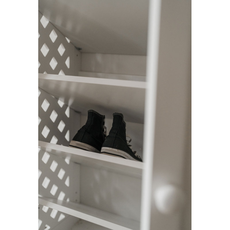 20 Pair Shoe Storage, White/Brown
