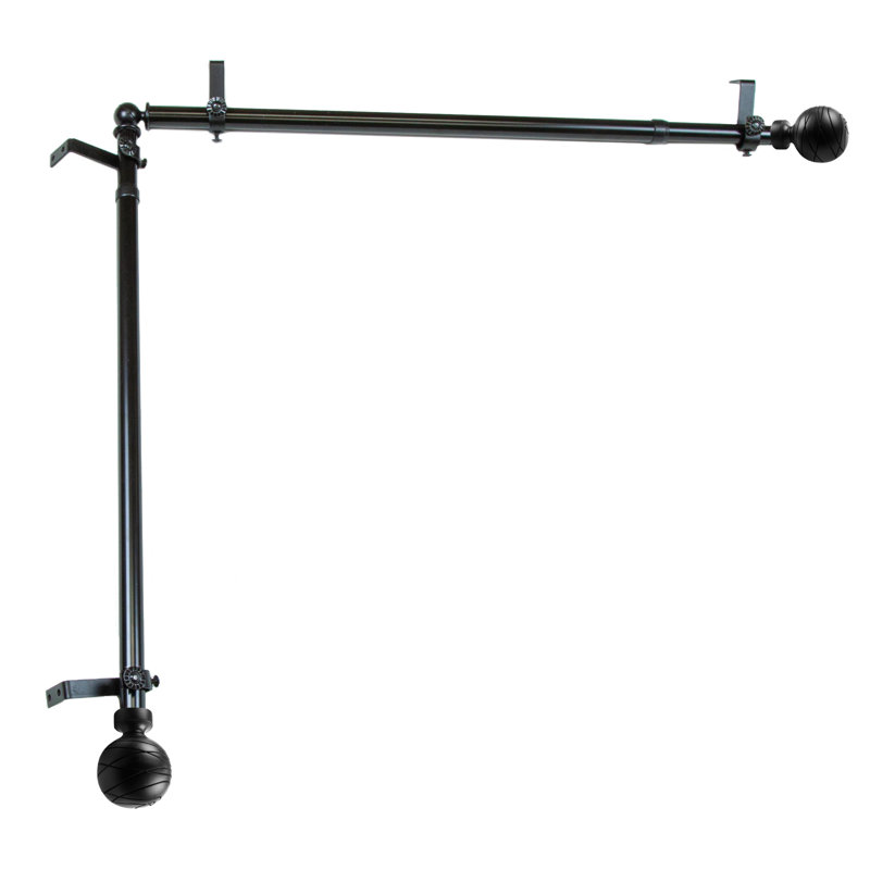 Tringle à rideaux simple réglable 0,81 po Katharina, Noir, H 2,5 po x l 168 po x P 2,3 po
