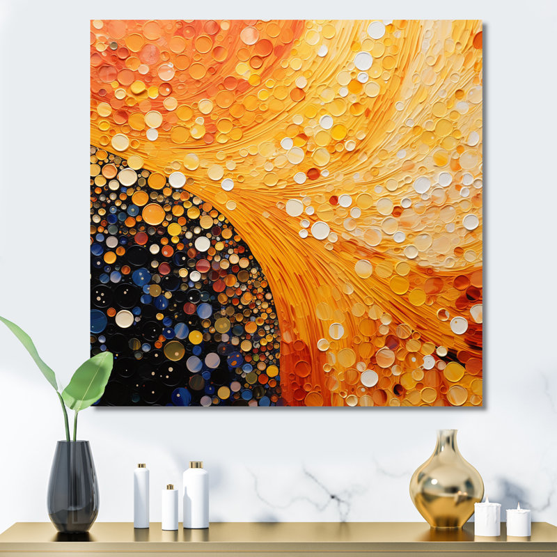 Fiery Fusion IV - Abstract Collages Canvas Prints, H 30 po x l 30 po x P 1 po, Toile tendue