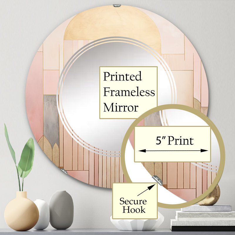 Megill - Miroir mural moderne rond, 24 po x 24 po