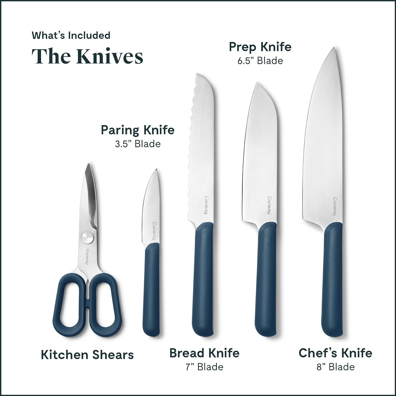 Caraway 5-Piece Knife Set, Navy
