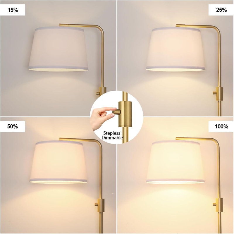 Reeside 65'' LED Arched Floor Lamp with USB, Gold