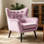 Fauteuil d'appoint 32,68 po à dossier capitonné en velours avec structure en bois massif