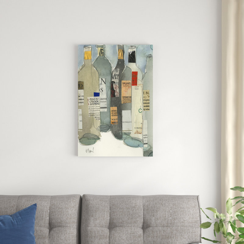 «Wine Bar Moment II» par Samuel Dixon - peinture sur toile tendue, H 30 po x l 20 po