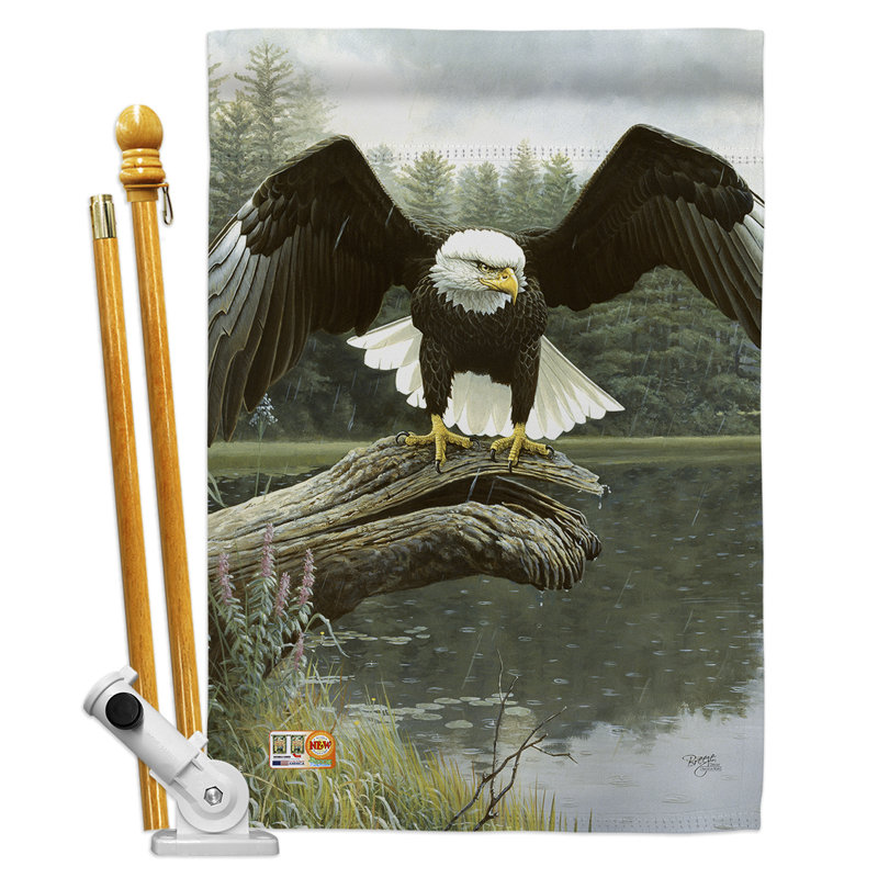 Majestic de douche 2 côtés en polyester 40 x 28 po ensemble de drapeau