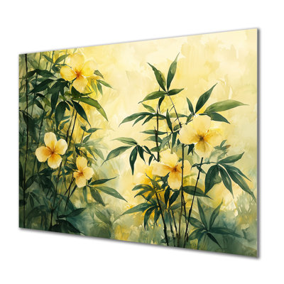 Lueur dorée d'hibiscus tropical dans le sud - reproduction d'art traditionnelle en métal, art mural en métal hibiscus