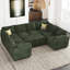 Grand canapé modulaire en U avec rangement en chenille et très grand canapé-lit-896717349