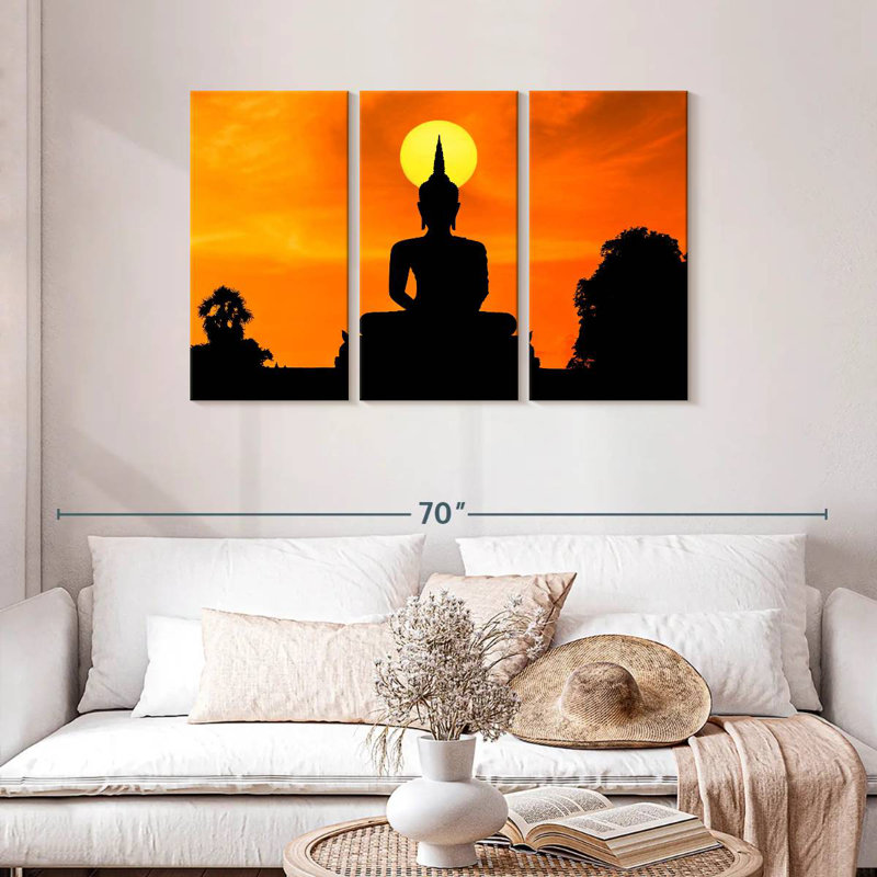 Adella Big Buddha Statue Silhouette, 28" H x 45" W