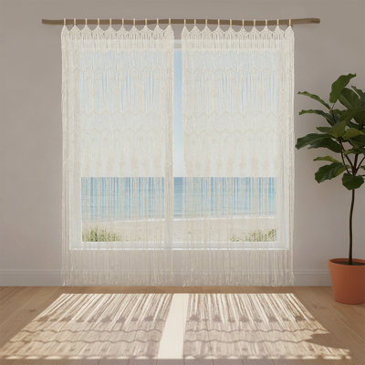 39,37 x 78,74 pouces 2 panneaux de rideau de porte en macramé bohémien