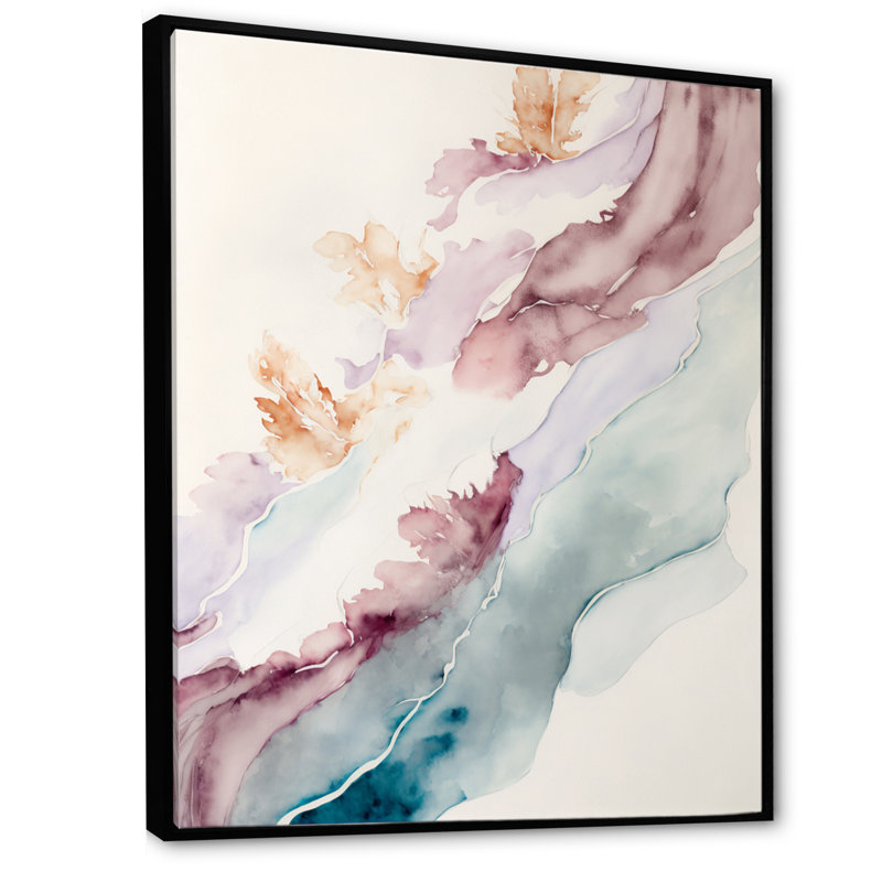 «Sudden Solitude In Elevated Blush II», reproduction sur toile, H 32 po x l 16 po x P 1 po, Toile avec cadre flottant or