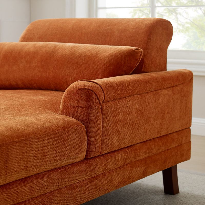 Chaise longue rembourrée en bois massif 37,01 po Erbes, Cari