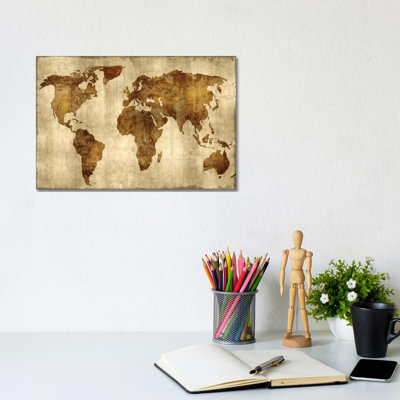 The World - Bronze On Gold by Russell Brennan - Print on Canvas