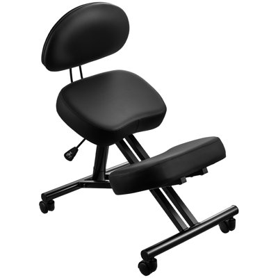 Ergonomic Kneeling Chair with Backrest & Wheels, Adjustable Height