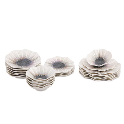 Reims Piece Porcelain China Dinnerware Set - Service for 6