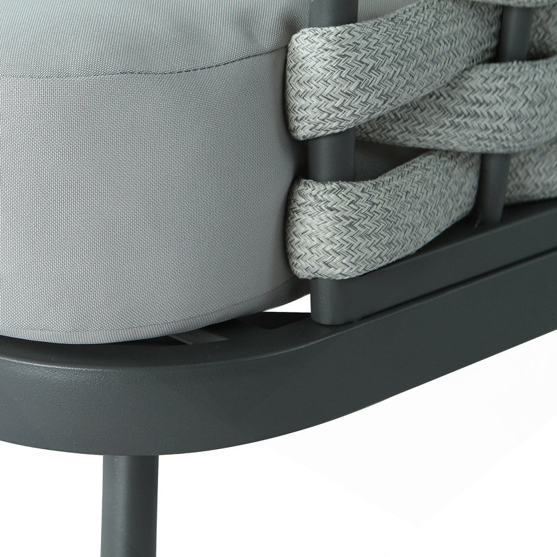 Ensemble de 2 fauteuils club en acier, gris, Gris, Gris