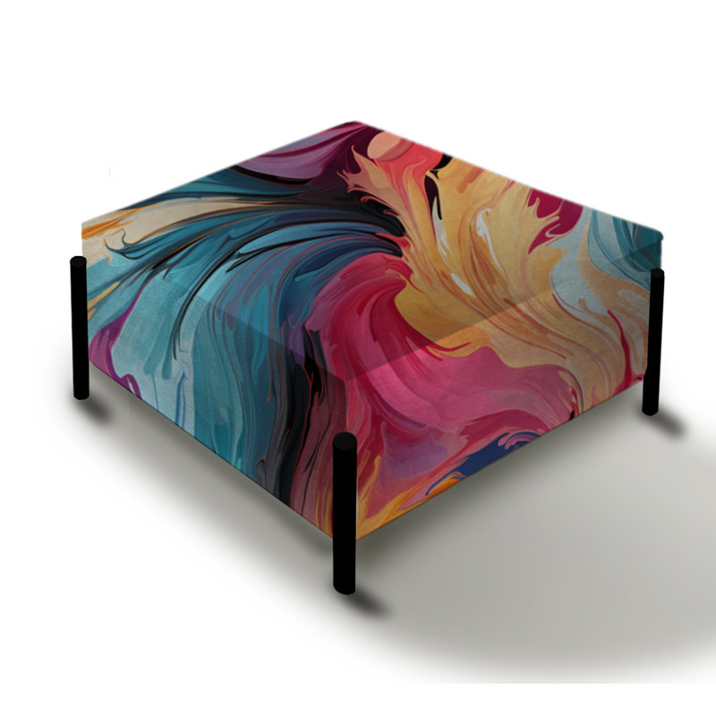 Multicolore Poupart Playful Matrix - Grand repose-pieds carré Pop Art